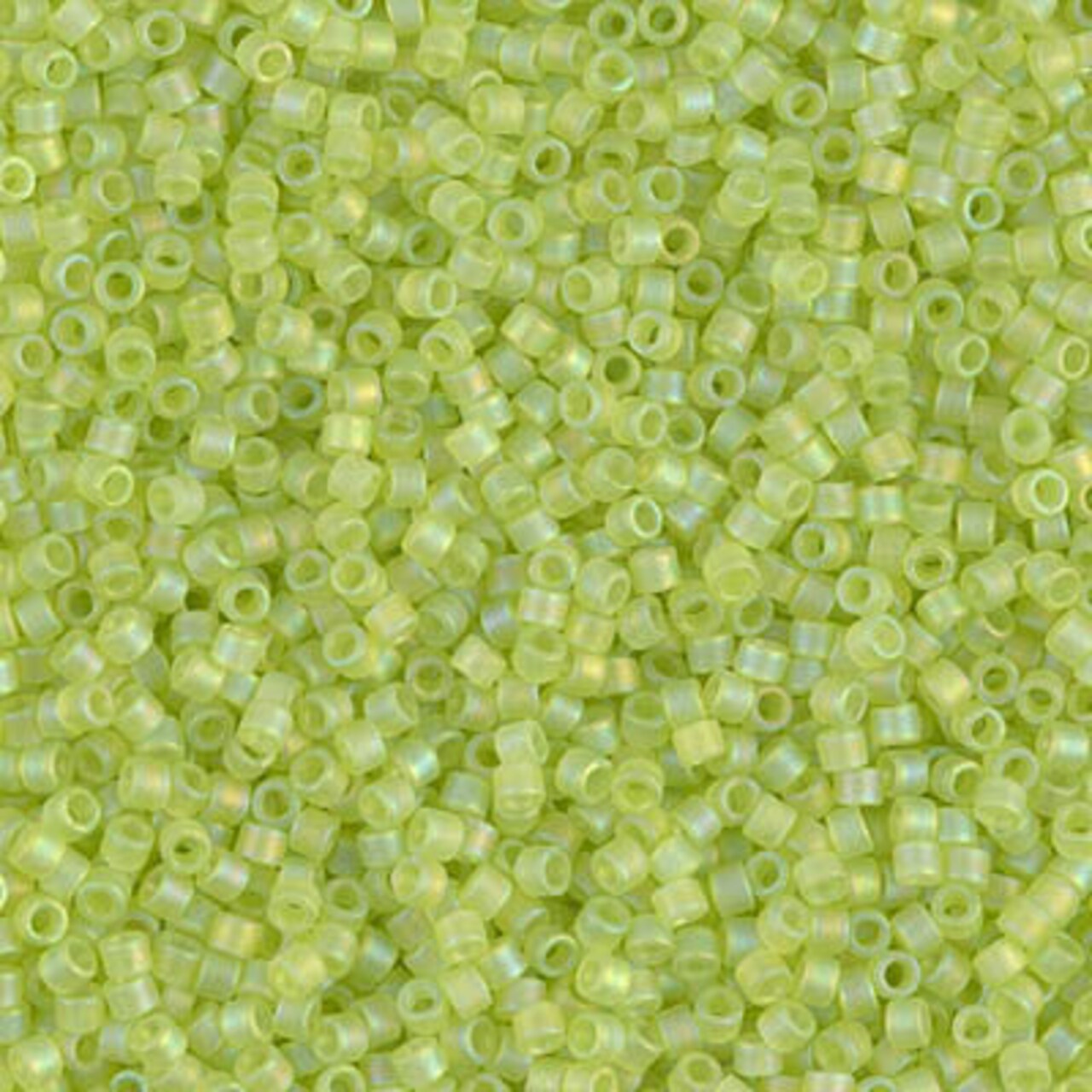 Miyuki Delica Bead 11/0, DB0860, Matte Transparent Chartreuse AB, 5 grams